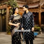 জাপানি সিল্ক শাড়ি পাঞ্জাবি কাপল সেট