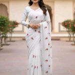 এমব্রয়ডারি জর্জেট শাড়ি