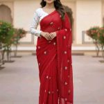 এমব্রয়ডারি জর্জেট শাড়ি