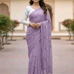 এমব্রয়ডারি জর্জেট শাড়ি