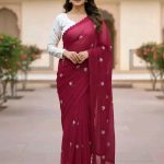 এমব্রয়ডারি জর্জেট শাড়ি