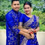 জাপানি সিল্ক শাড়ি পাঞ্জাবি কাপল সেট