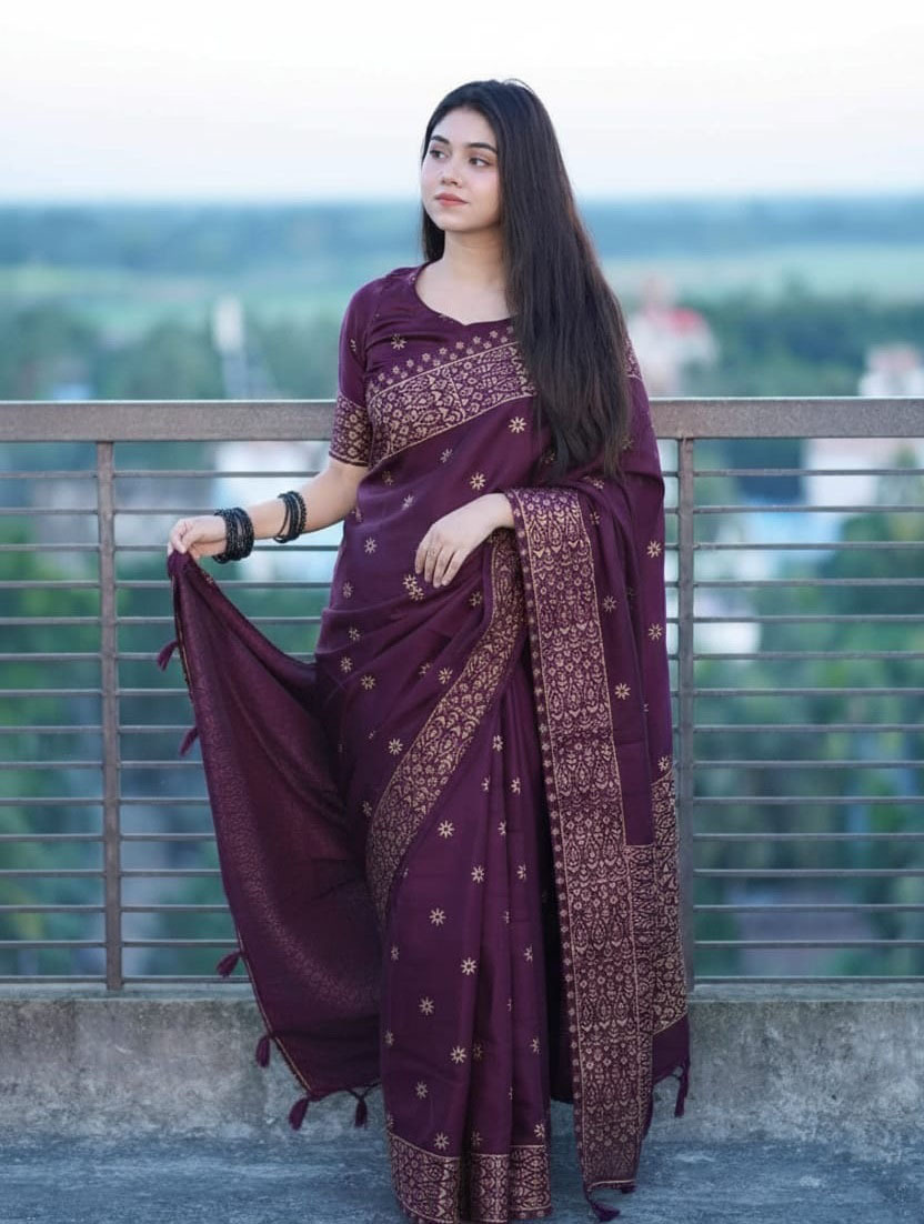 IMG-20260427-WA0010 জাপানি সিল্কের শাড়ি ব্লাউজ - Image 1