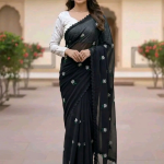 এমব্রয়ডারি জর্জেট শাড়ি