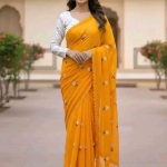 এমব্রয়ডারি জর্জেট শাড়ি
