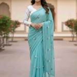 এমব্রয়ডারি জর্জেট শাড়ি