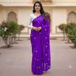 এমব্রয়ডারি জর্জেট শাড়ি