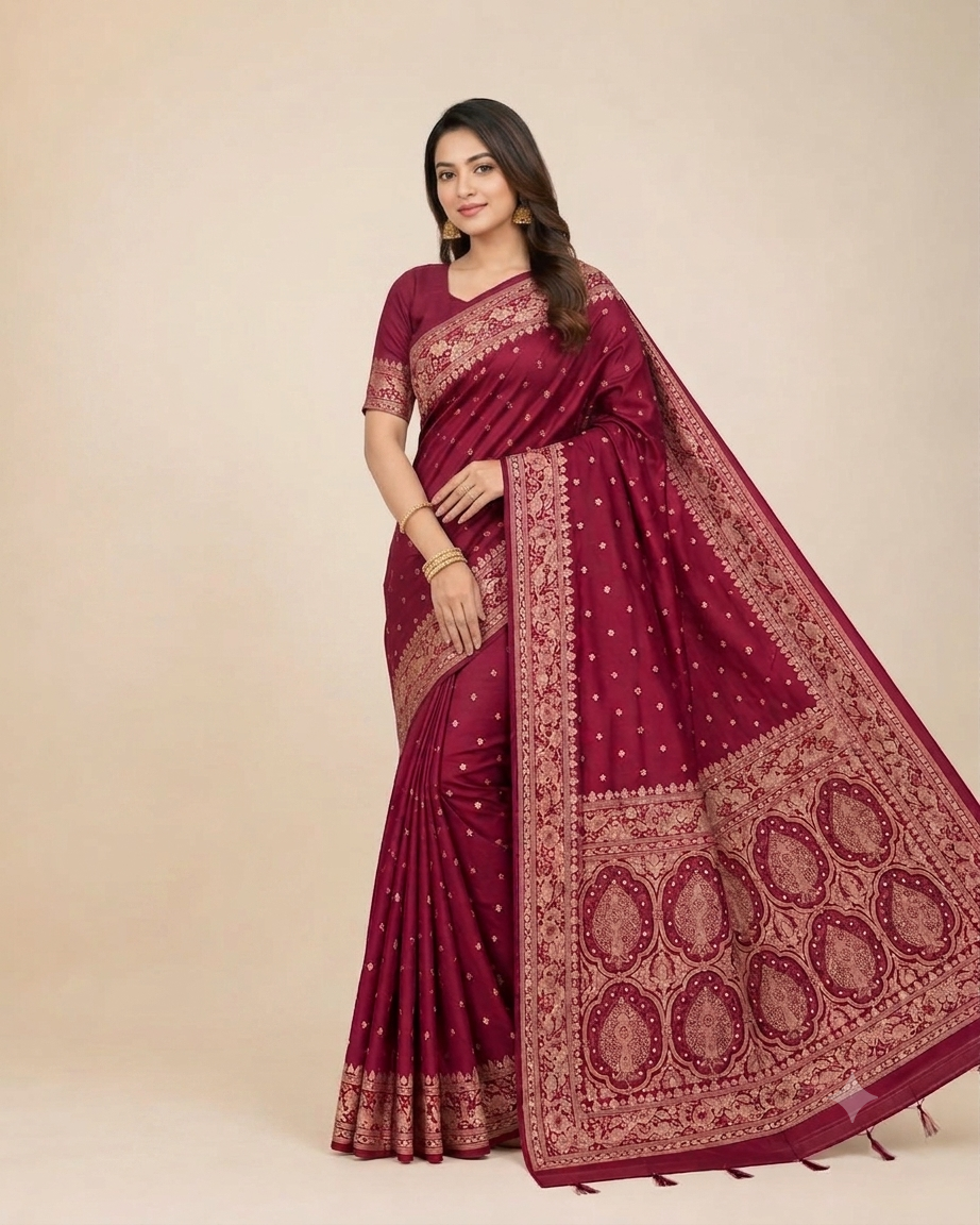 1782649092179 জাপানি সিল্কের শাড়ি ব্লাউজ - Image 1
