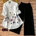 Cherry Georgette shirt butterfly pant