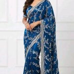 ইন্ডিয়ান জিমিচু ফেব্রিক্সের এমব্রয়ডারি জমকালো শাড়ি