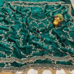 ইন্ডিয়ান জিমিচু ফেব্রিক্সের এমব্রয়ডারি জমকালো শাড়ি