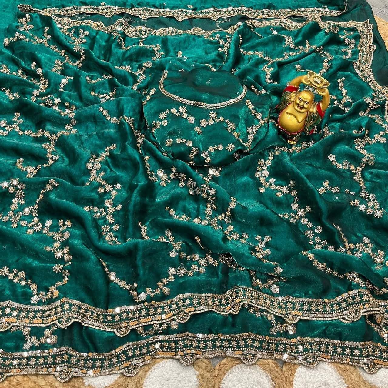 IMG-20260710-WA0085 ইন্ডিয়ান জিমিচু ফেব্রিক্সের এমব্রয়ডারি জমকালো শাড়ি - Image 1