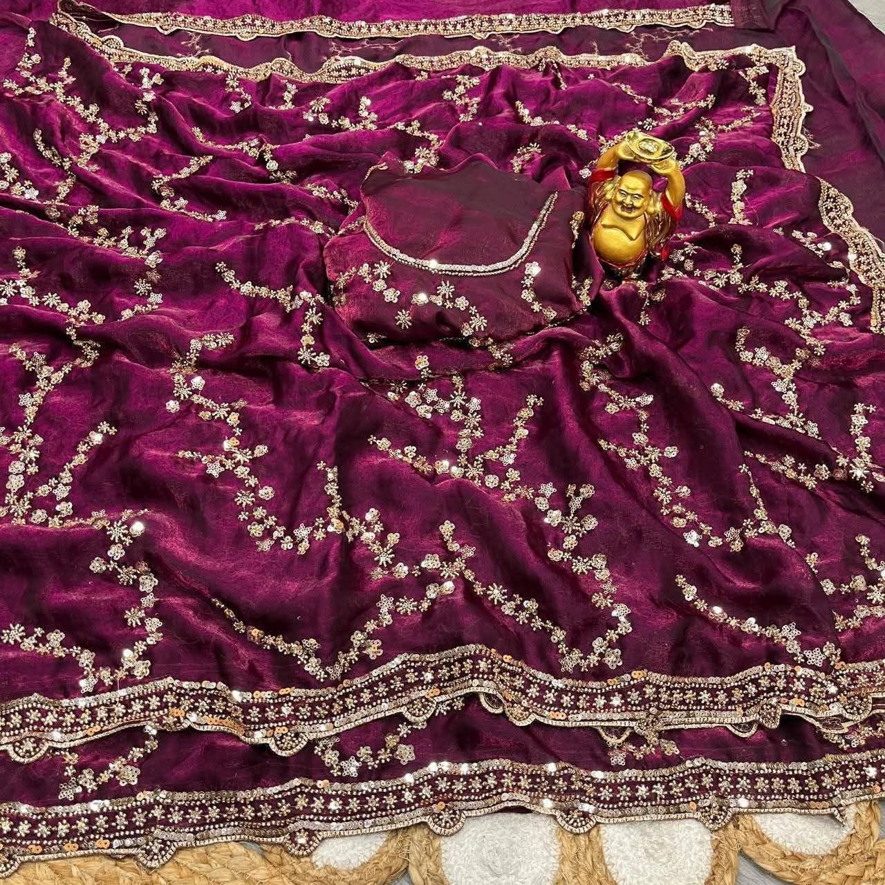 IMG-20260710-WA0089 ইন্ডিয়ান জিমিচু ফেব্রিক্সের এমব্রয়ডারি জমকালো শাড়ি - Image 1