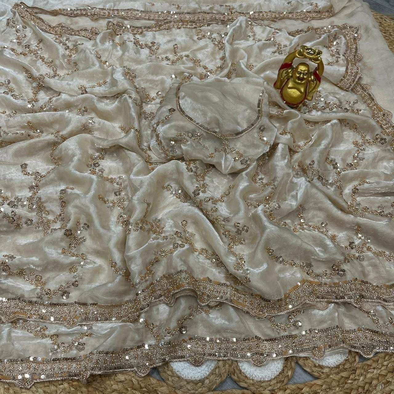 IMG-20260710-WA0092 ইন্ডিয়ান জিমিচু ফেব্রিক্সের এমব্রয়ডারি জমকালো শাড়ি - Image 1