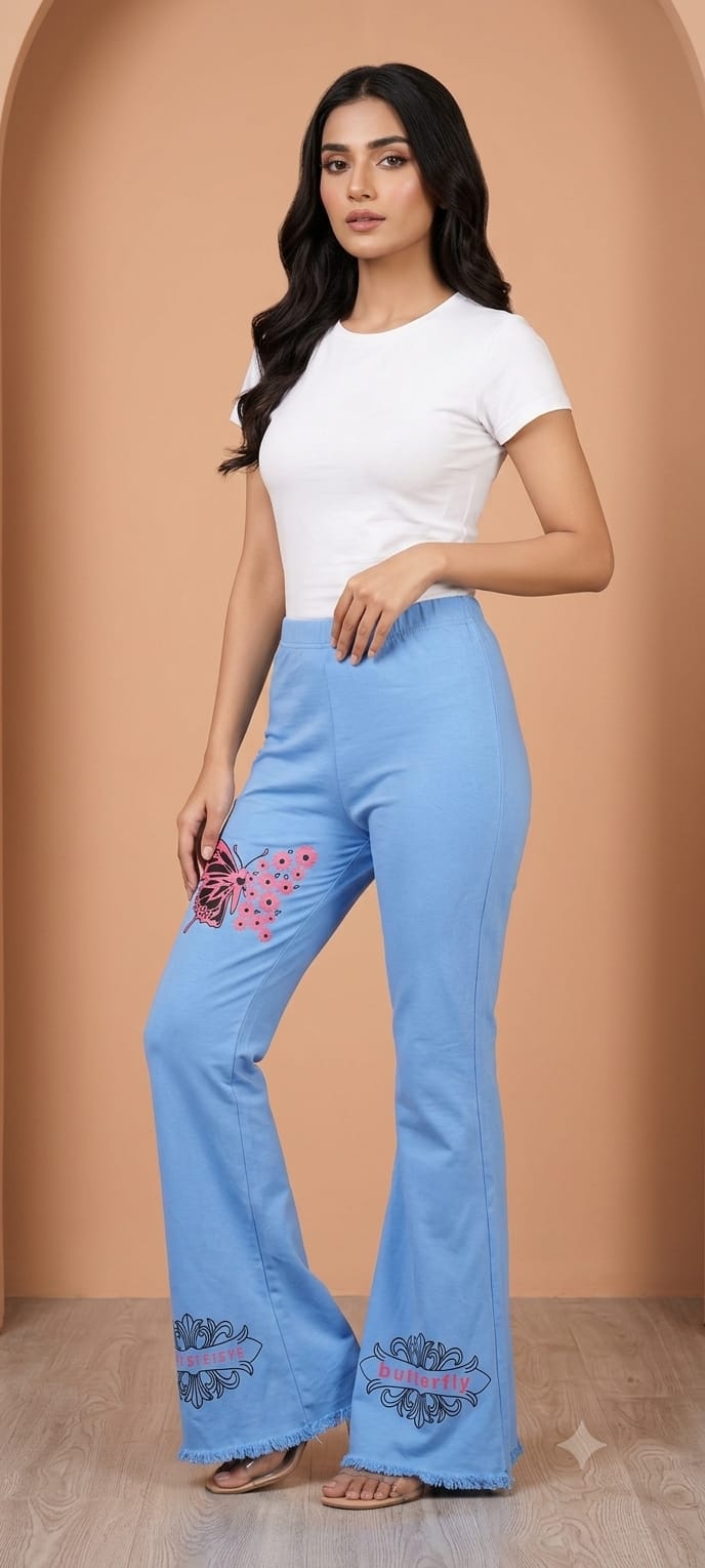 IMG-20260715-WA0130 প্রজাপতি প্রিন্ট মেয়েদের জিন্স প্যান্ট - Image 1