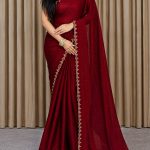 Pure Georgette saree with blouse piece