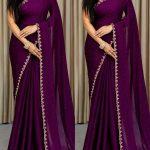 Pure Georgette saree with blouse piece