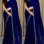 Pure Georgette saree with blouse piece