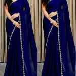 Pure Georgette saree with blouse piece