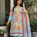 ডিজিটাল প্রিন্টের দুবাই সিল্ক থ্রি পিস