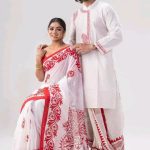 saree blouse and panjabi couple set