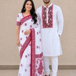 saree blouse and panjabi couple set