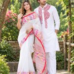 saree blouse and panjabi couple set