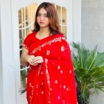 pure indian soft jorget embroidery saree with readymade blouse piece.